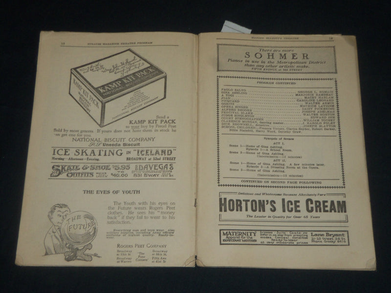 1917 EYES OF YOUTH - MAXINE ELLIOTT'S THEATRE PROGRAM - MARJORIE - J 5684