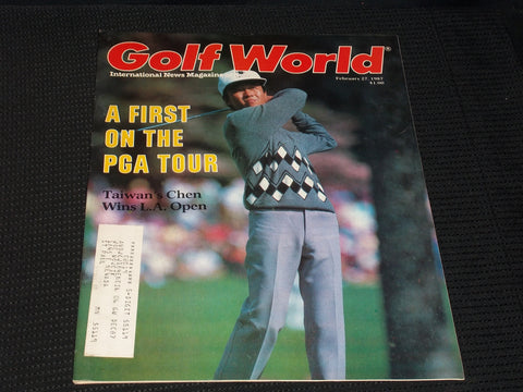 1987 FEBRUARY 27 GOLF WORLD MAGAZINE - T.C. CHEN FRONT COVER - E 5528A