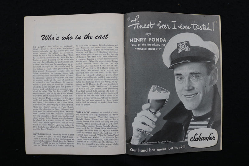 1948 MAKE MINE MANHATTAN PROGRAM - THE PLAYBILL - SID CAESAR - K 3047