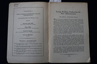 1933 FOREIGN PROBLEMS CONFRONTING THE NEW ADMINISTRATION SOFTCOVER BOOK - K 1567