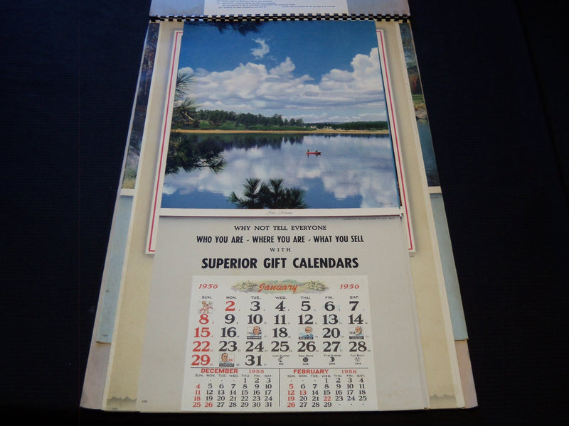 1956 SUPERIOR GIFT LINE HANGERS CALENDAR SALESMAN SAMPLE SHEETS BOOK - C 5