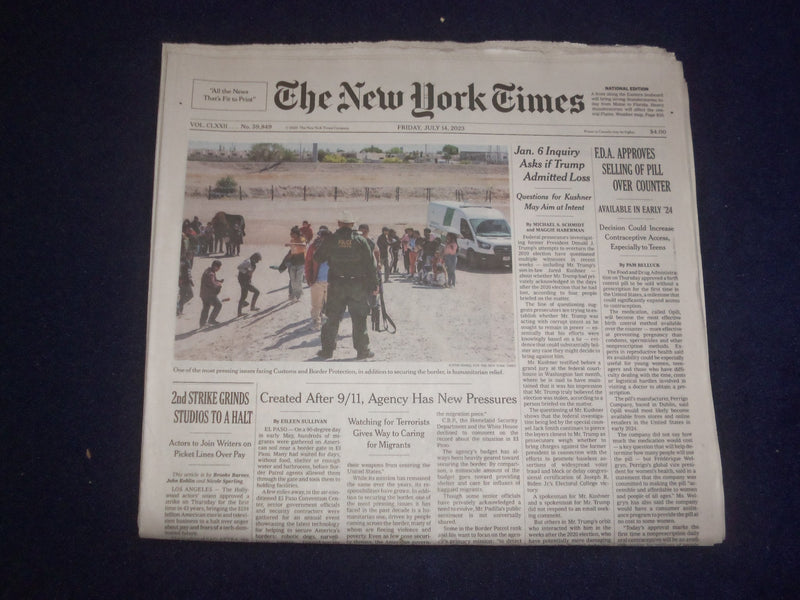 2023 JULY 14 NEW YORK TIMES - FDA APPROVES SELLING OF BIRTH CONTROL OVER COUNTER