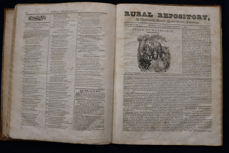 1841-1842 RURAL REPOSITORY MAGAZINE BOUND VOLUME - KD 9533
