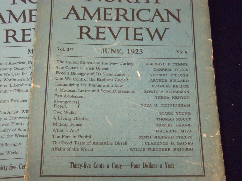 1923 NORTH AMERICAN REVIEW LOT OF 12 COMPLETE YEAR - STORIES/ARTICLES - WR 657