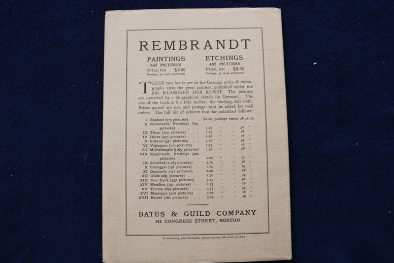 1900 JUNE MASTERS IN ART - SOFTCOVER - REMBRANDT - 10 PLATES - K 1523