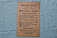 1800'S BOGUE'S SOAP PICTURES COMPANY AD CARD - K 2495
