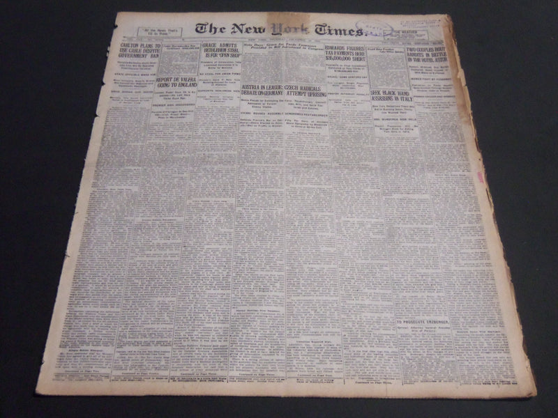 1920 DECEMBER 16 NEW YORK TIMES - SEEK BLACK HAND ASSASSINS IN ITALY - NT 6727