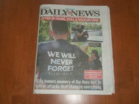 2021 SEPTEMBER 12 NEW YORK DAILY NEWS NEWSPAPER - WE WILL NEVER FORGET 9/11