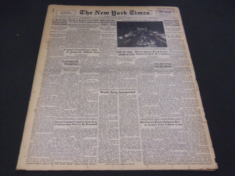 1950 FEBRUARY 20 NEW YORK TIMES - BROWNOUT SNUFFS BROADWAY'S GLOW - NT 4745