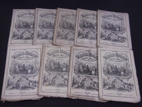 1854 MERRY'S MUSEUM AND PARLEY'S PLAYMATE MAGAZINE LOT OF 9 ISSUES - WR 889