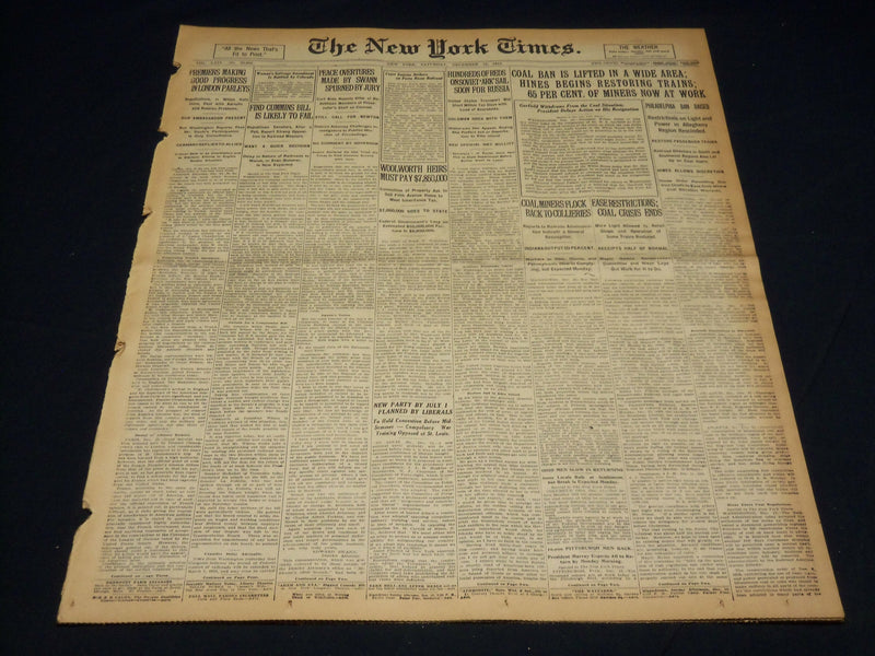1919 DECEMBER 13 NEW YORK TIMES - WOOLWORTH HEIRS MUST PAY $7,850,000 - NT 7954