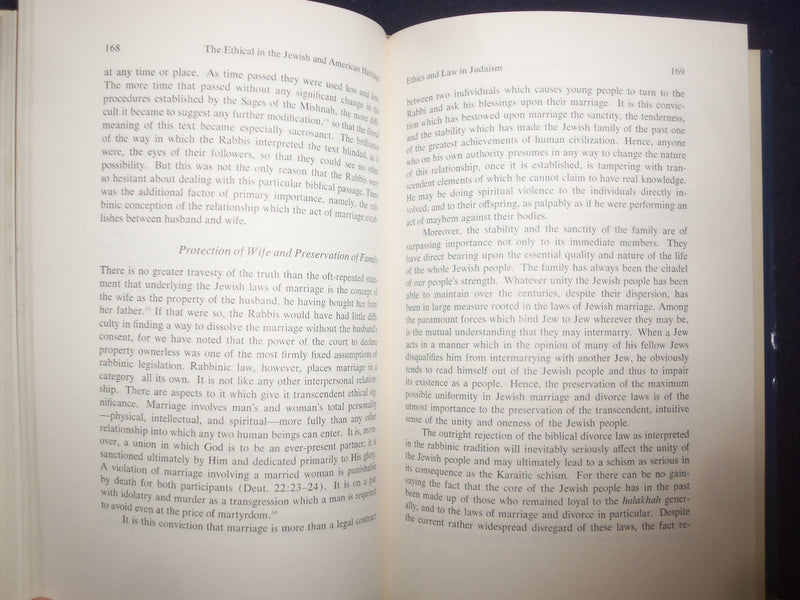 1977 THE ETHICAL IN THE JEWISH AND AMERICAN HERITAGE HARDCOVER BOOK - KD 8934
