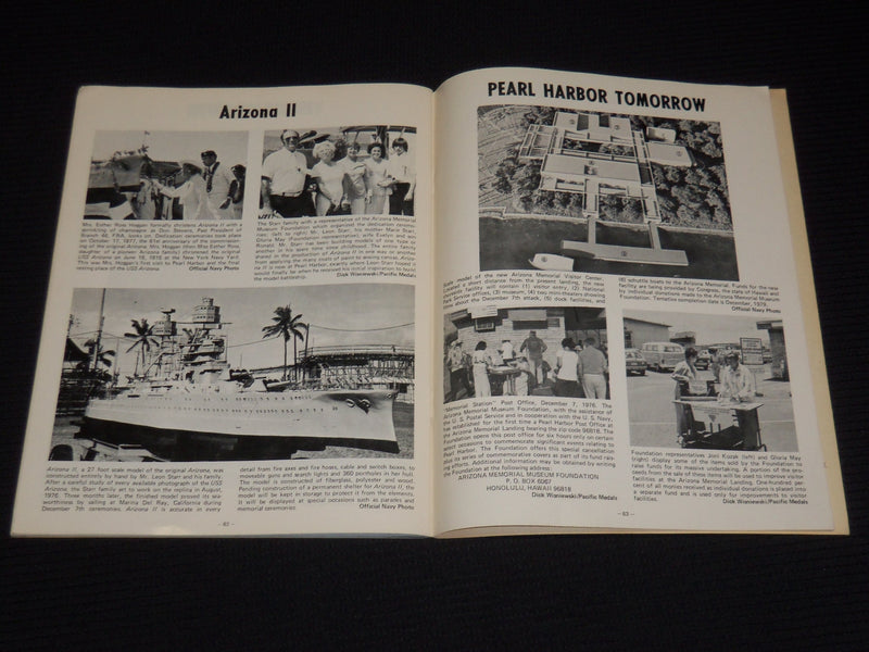 1981 PEARL HARBOR AND THE USS ARIZONA MEMORIAL PICTORIAL HISTORY BOOK - J 9907