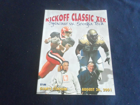 2001 AUG 26 FOOTBALL PROGRAM - SYRACUSE UNIV VS GEORGIA INSTITUTE TECH- SP 1216F