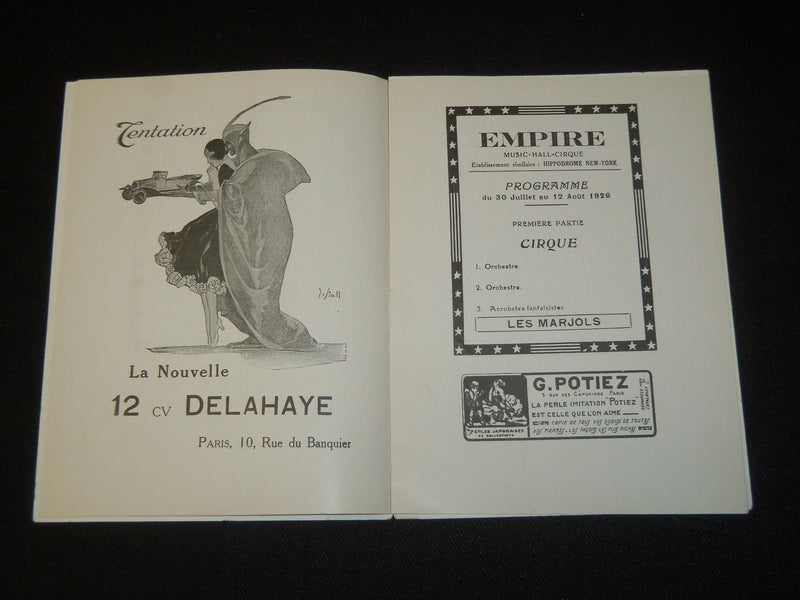 1926 EMPIRE MUSIC HALL FRENCH PROGRAM - O. DUFRENNE & H. VARNA - J 5386