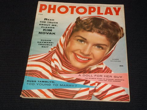 1956 FEBRUARY PHOTOPLAY MAGAZINE - DEBBIE REYNOLDS FRONT COVER - E 5377