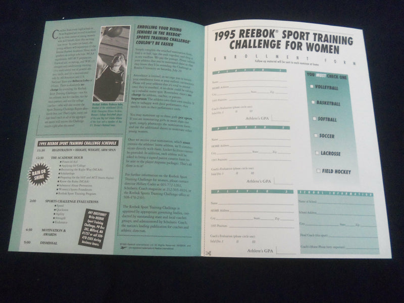 REBECCA LOBO 8x10 AUTOGRAPHED REEBOK BROCHURE & PHOTOGRAPH