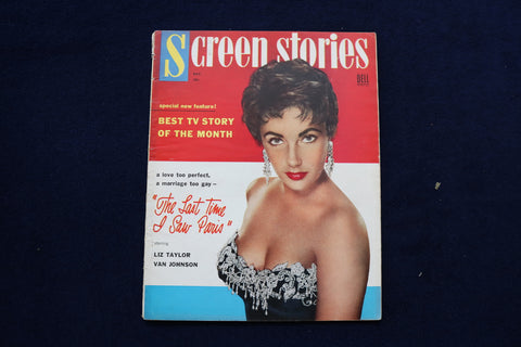 1954 DECEMBER SCREEN STORIES MAGAZINE - ELIZABETH TAYLOR COVER - E 12820