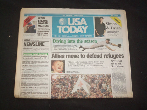 1999 APRIL 5 USA TODAY NEWSPAPER - ALLIES MOVE TO DEFEND REFUGEES - NP 8019