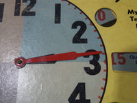 1955 MILTON BRADLEY CO. KURTZ BROS TICK-TOCK PRIMARY SCHOOL CLOCK W/ BOX