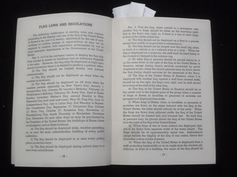 1970 OUR FLAG SOFTCOVER BOOK - HOUSE CONCURRENT RESOLUTION 407 DOCUMENT - J 9860