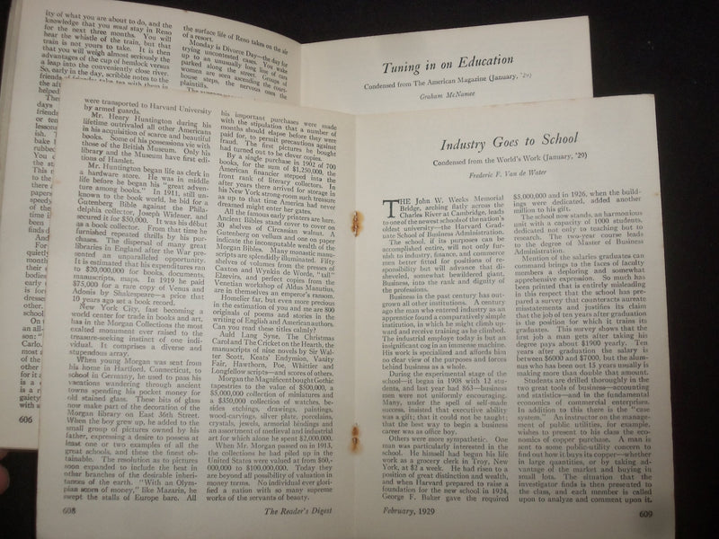 1929 FEBRUARY THE READER'S DIGEST SOFTCOVER BOOK- NUMBER 82- GREY COVERS- J 9924