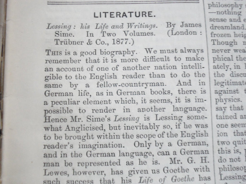 1878 THE ACADEMY WEEKLY REVIEW OF LITERATURE LOT OF 20 ISSUES - LONDON - O 2382
