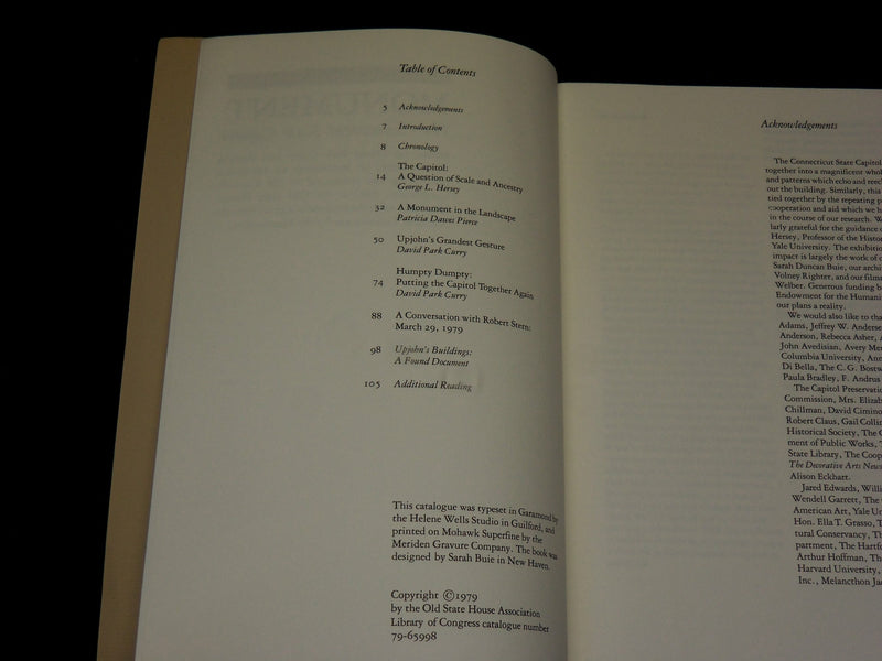 1979 MONUMENT: THE CONNECTICUT STATE CAPITOL BOOK BY CURRY & PIERCE - KD 6027