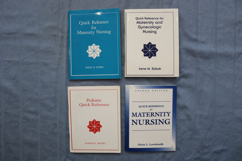 1991-1995 MATERNITY QUICK REFERENCE BOOKS BY BOBAK & WONG - LOT OF 4 - K 678