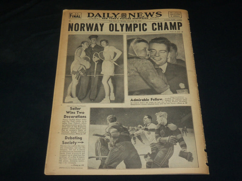 1952 FEBRUARY 25 NEW YORK DAILY NEWS - 2 CHILDREN DIE AS HOME BURNS - NP 5412