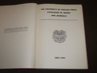 1941 THE UNIVERSITY OF CHICAGO PRESS CATALOGUE OF BOOKS & JOURNALS - KD 3660
