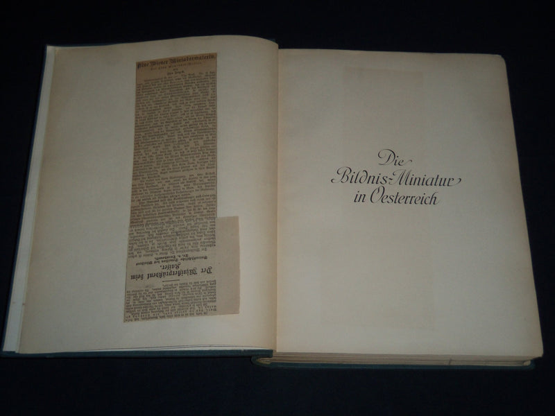 1907 DIE BILDNIS - MINIATUR IN OESTERREICH VOLUME BY EDUARD LEISCHING - Z 93