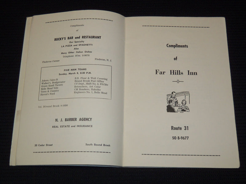 1953 SOMERSET COUNTY BOWLING ASSOCIATION CHAMPIONSHIP PROGRAM - J 7899