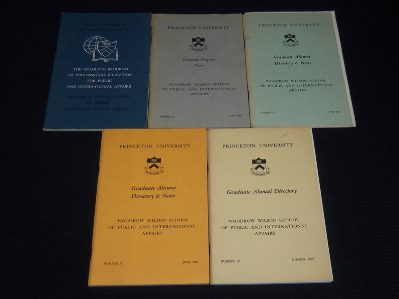 1962-1967 PRINCETON UNIVERSITY GRADUATE PROGRAM DIRECTORIES LOT OF 5 - J 9905