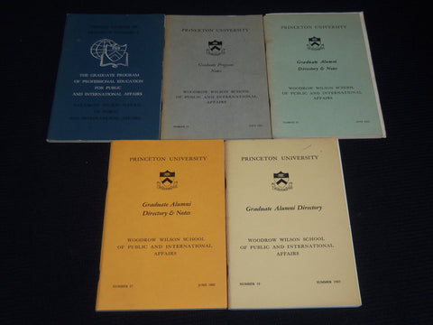 1962-1967 PRINCETON UNIVERSITY GRADUATE PROGRAM DIRECTORIES LOT OF 5 - J 9905