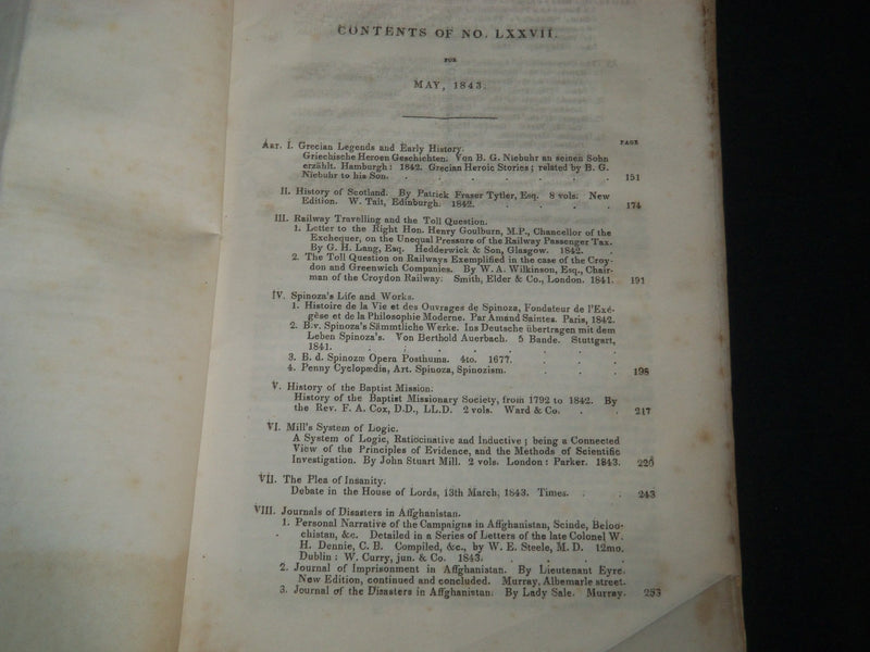1843-1847 WESTMINSTER REVIEW MAGAZINE LOT OF 3 ISSUES - WR 260