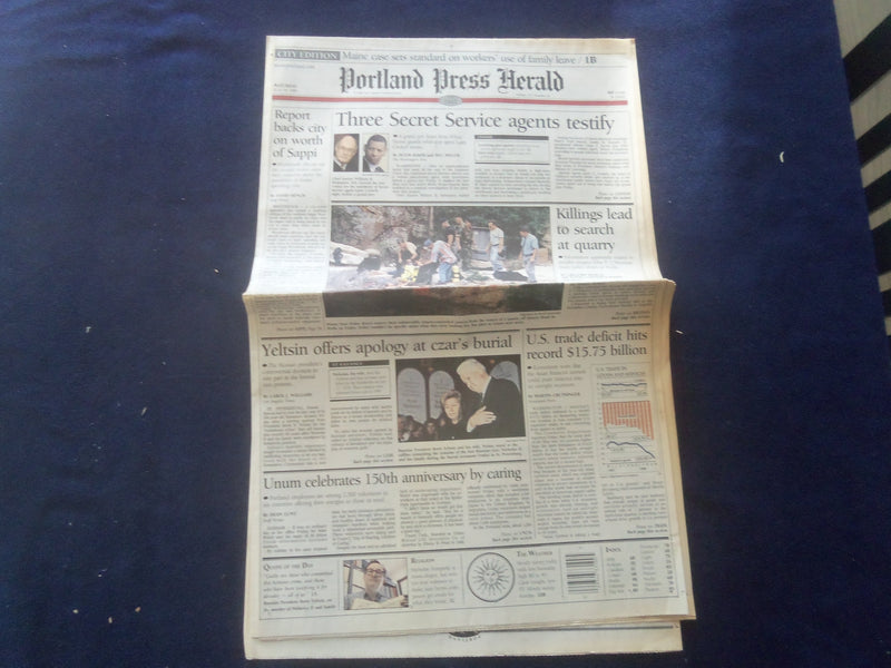1998 JULY 18 PORTLAND (ME) PRESS HERALD NEWSPAPER-SECRET SERVICE TESTIFY-NP 6138