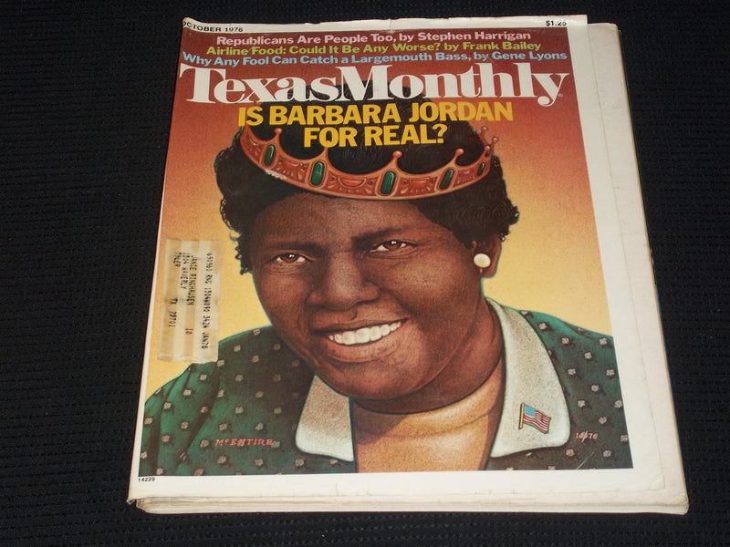 1976 OCTOBER TEXAS MONTHLY MAGAZINE - BARBARA JORDAN FRONT COVER - E 7403