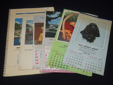 1953-1961 ADVERTISING CALENDARS LOT - 6 PIECES - O 3822