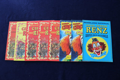 1990'S CIRCUS RENZ PROGRAMS - DUTCH - LOT OF 8 - O 3526