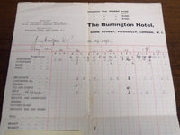 1922 AUGUST THE BURLINGTON HOTEL BILL - CORK STREET PICCADILLY LONDON - K 1118