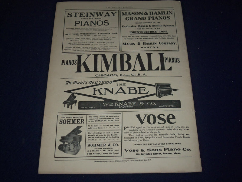 1908 JANUARY 15 MUSICAL COURIER MAGAZINE - FANNIE BLOOMFIELD-ZEISLER - J 1252