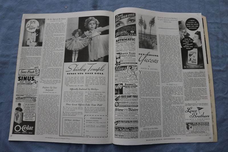 1936 SEPTEMBER WOMAN'S WORLD MAGAZINE - I HAVE A SON BY VINGIE E. ROE - SP 4784A