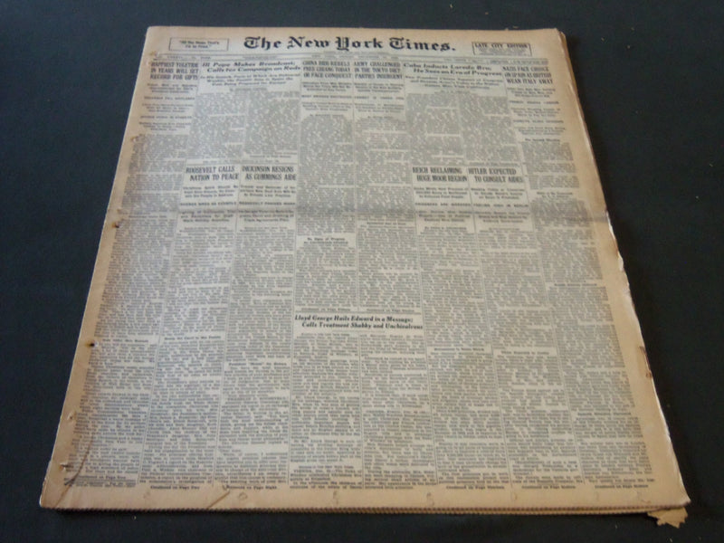 1936 DECEMBER 25 NEW YORK TIMES - CUBE INDUCTS LAREDO BRU - NT 6694