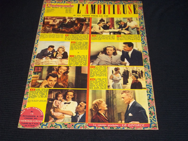 1951 AUGUST 4 CINEMONDE MAGAZINE - BLANCHETTE BRUNOY COVER - E 24829