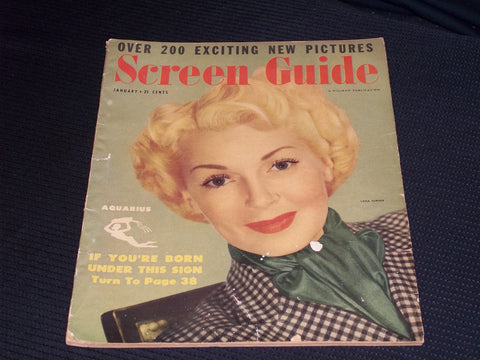 1950 JANUARY SCREEN GUIDE MAGAZINE - LANA TURNER FRONT COVER - E 14800