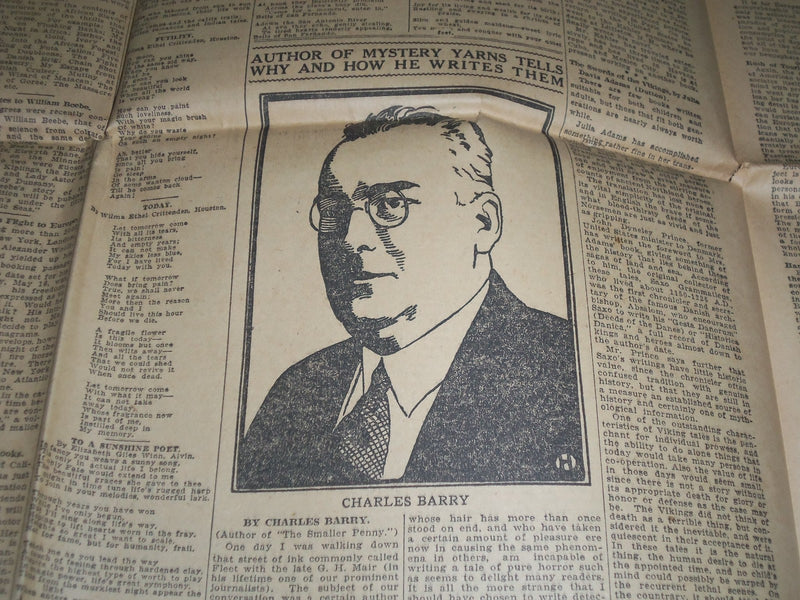 1928 JULY 15 HOUSTON CHRONICLE THEATRE SECTION - SINCLAIR LEWIS - NP 972O