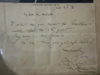 VICTOR HERBERT SIGNED LETTER WITH PHOTO FRAMED - 12 1/2