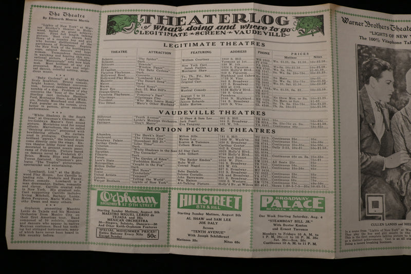 1928 HELP YOURSELF - WHAT'S DOING AND WHERE TO GO LISTINGS - K 1929