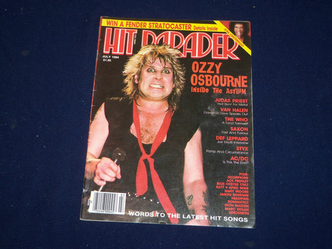 1984 JULY HIT PARADER MAGAZINE - OZZY OSBORNE COVER - SP 9592